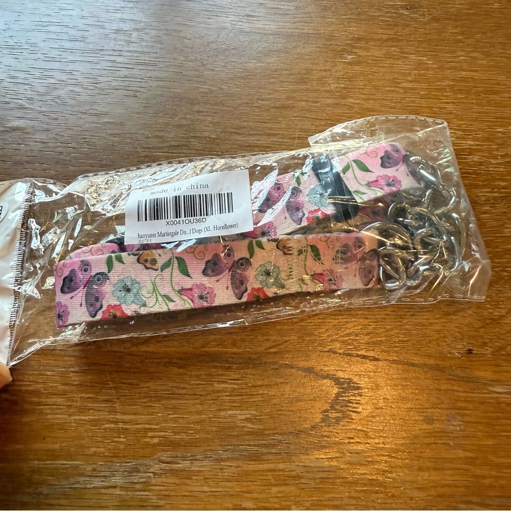 Floral Pink Martingale Dog Collar NEW XL